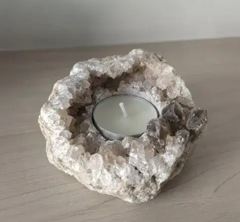 Porta-velas em cristal de rocha